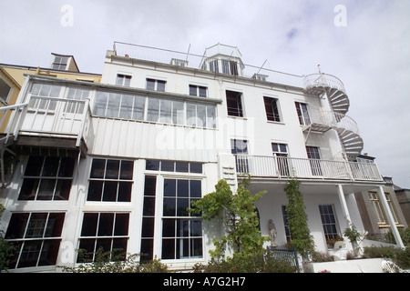 Façade jardin, Hauteville House, maison de Victor Hugo, St Peter Port, Guernsey, Channel Islands, Royaume-Uni, Europe Banque D'Images