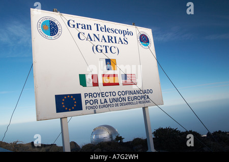 Observatorio del Roque de los Muchachos à La Palma island dans les îles Canaries. Banque D'Images