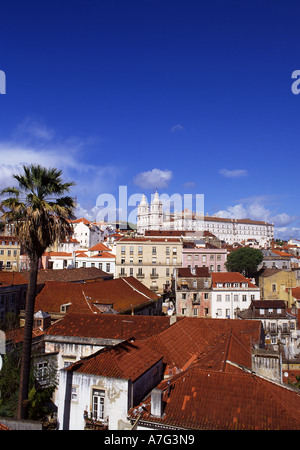 São Vicente de Fora eglise de Largo das Portas do Sol viewpoint Alfama Lisbonne Portugal Banque D'Images