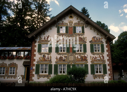 Hansel et Gretel House, ville d'Oberammergau, Upper Bavaria, Germany, Europe Banque D'Images