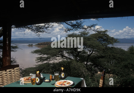 Island Camp, Ol Kokwe Island sur le lac Baringo, au Kenya Banque D'Images