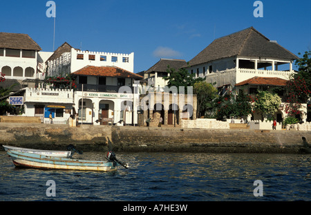 La ville de Lamu Lamu, Kenya, au bord de l'eau Banque D'Images