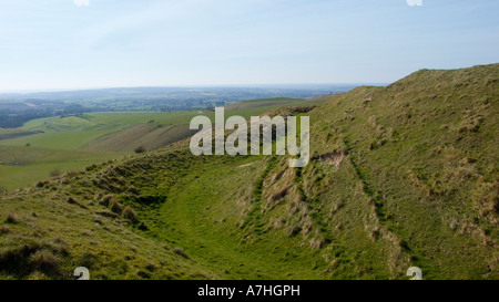 Âge du Fer Château Oldbury sur Vega bas Marlborough Wiltshire, UK Banque D'Images