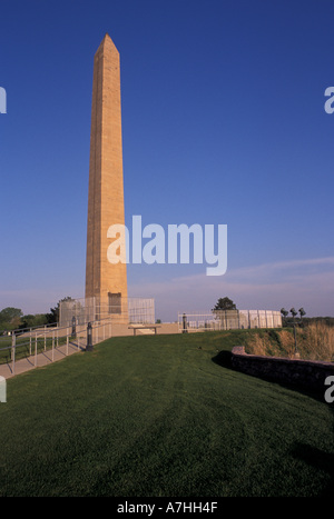 USA (Iowa), Sioux City, le sergent Floyd Monument, obélisque marque tombe de Charles Floyd, Lewis et Clark Trail Banque D'Images
