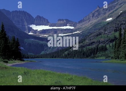 NA, USA, Montana, le parc national des Glaciers. Grinnell Glacier du lac Josephine Banque D'Images