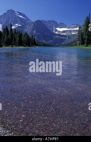 NA, USA, Montana, le parc national des Glaciers. Grinnell Glacier du lac Josephine Banque D'Images