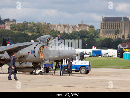 British Aerospace Harrier GR7 de la préparation pour le décollage à l'aéroport de Shoreham Banque D'Images