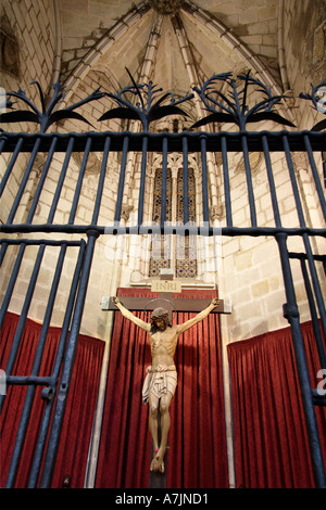 L'intérieur de la cathédrale gothique de Santa Eulalia 3 Barcelone Banque D'Images