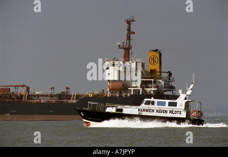 Harwich Haven bateau pilote, port de Felixstowe, Suffolk, UK. Banque D'Images