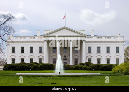 La façade nord de la Maison Blanche, à l'accueil du président des États-Unis à Washington DC Banque D'Images