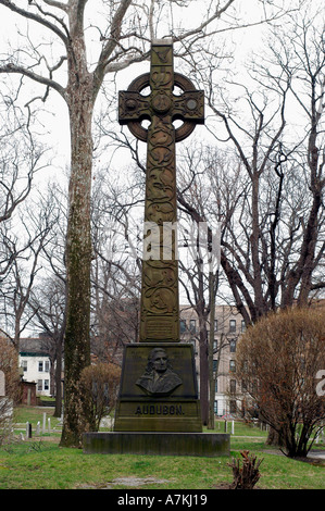 La tombe de John James Audubon derrière l'église de l'Intersession à Trinity Cemetery sur W 155 St à Washington Heights à NEW YORK Banque D'Images