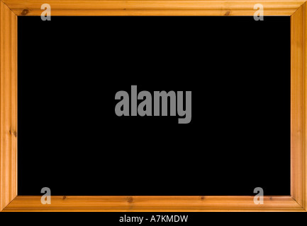 Cadre en bois noir avec zone isolée. Pourrait également être utilisé comme un tableau noir de l'école. Banque D'Images
