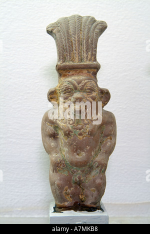 Statue en terre cuite du dieu Bes, Musée gréco-romain, Alexandrie, Égypte Banque D'Images