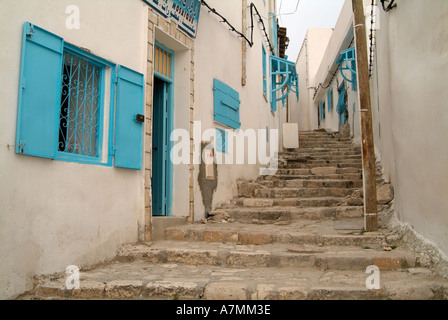 Vallonné rues de Kef, Tunisie Banque D'Images