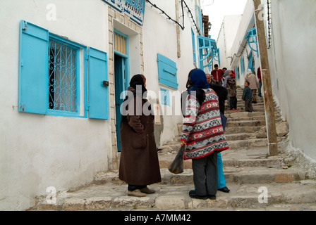 Vallonné rues de Kef, Tunisie Banque D'Images