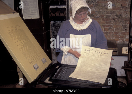 USA, Philadelphie, Pennsylvanie Ben Franklin's print shop, Franklin Court (MR) Banque D'Images