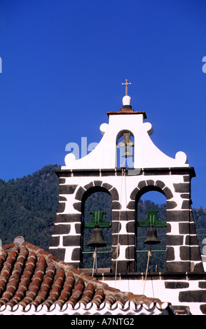 Espagne, Canaries, l'île de La Palma, l'église de Tijarafe village Banque D'Images