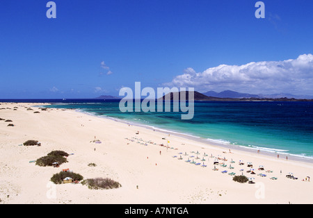 Espagne, Canaries, l'île de Fuerteventura, Corralejo beach Banque D'Images
