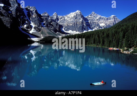 Le Canada, l'Alberta, parc national de Banff, lac Moraine Banque D'Images