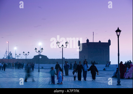 Place Moulay Hassan, Essaouira, Côte Atlantique, Maroc Banque D'Images