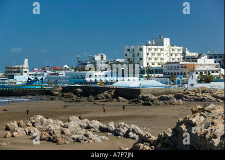 La plage de Ain Diab, Casablanca, Maroc, Côte Atlantique Banque D'Images