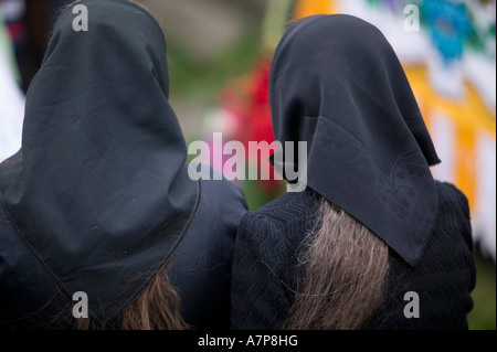 Cérémonie funèbre, Maramures, la Transylvanie, Roumanie Banque D'Images