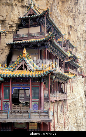Chine, province du Shanxi, monastère suspendu, 50 miles au sud-est de la ville de Datong Banque D'Images