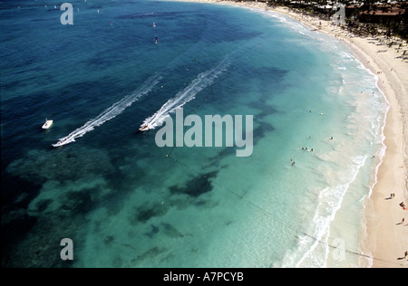 République dominicaine, province de La Altagracia, Punta Cana, Bavaro Beach (vue aérienne) Banque D'Images