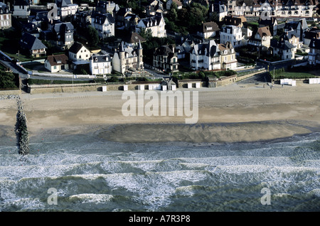 France, Calvados, Côte fleurie, vers Villers sur Mer (vue aérienne) Banque D'Images