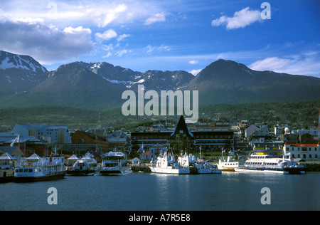 Port d'Ushuaia ville la plus australe du monde l'Argentine Banque D'Images