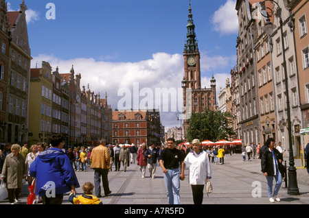 Place principale dans la ville de Gdansk, Pologne Banque D'Images