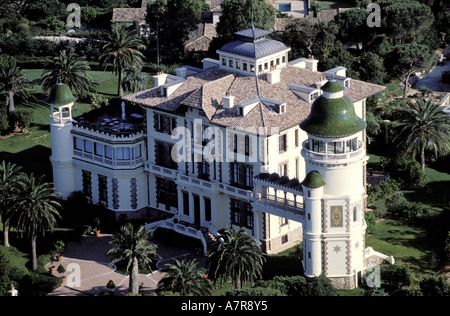 La France, Var, Saint Tropez, luxueux château Borelli (vue aérienne) Banque D'Images