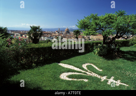 Italie, Toscane, Florence, vue panoramique depuis la Piazzale Michelangelo Banque D'Images