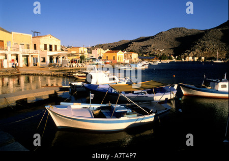 Grèce, Îles du Dodécanèse, l'île de Symi, le village de Pedi Banque D'Images