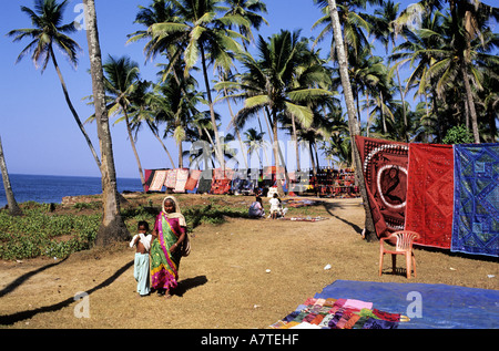 L'Inde, Goa State, marché aux puces d'Anjuna, plage Banque D'Images