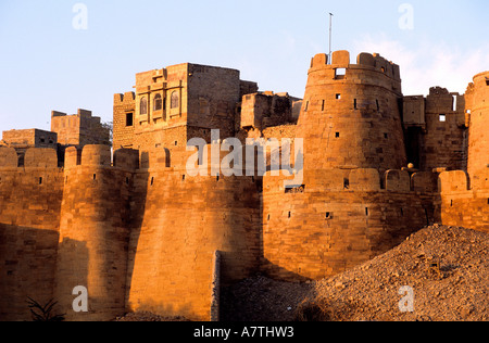 L'Inde, Rajasthan, Jaisalmer, remparts du fort Banque D'Images