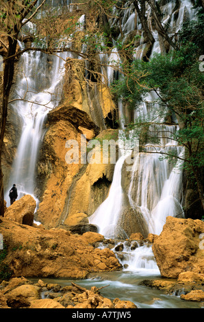Le Laos, Cascades de Kuang Si près de Luang Prabang Banque D'Images