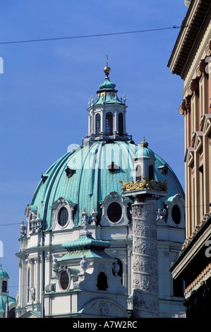 L'Autriche, Vienne, Karlskirche dome (église) Banque D'Images