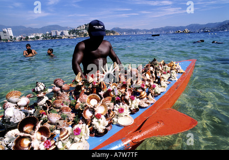 L'État de Guerrero, Mexique, Acapulco, plage de la Caleta Banque D'Images