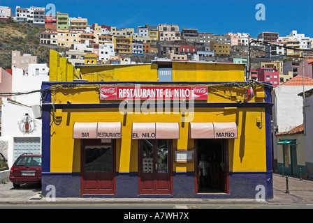 Restaurant dans la capitale San Sebastian de La Gomera Island, Îles Canaries, Espagne, Europe Banque D'Images