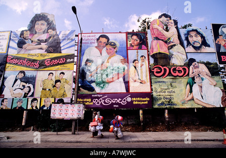 Sri Lanka, Colombo, affiches de cinéma Banque D'Images