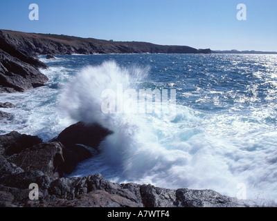 Pointe du Grouin, la Côte d'Émeraude, Côte d'Emeraude, Bretagne, France Banque D'Images