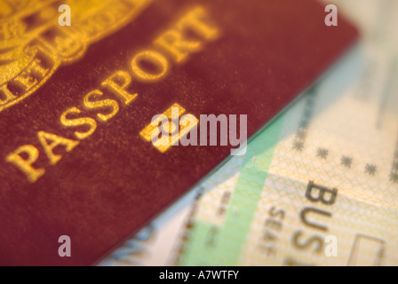 Passeport biométrique et carte d'embarquement Banque D'Images