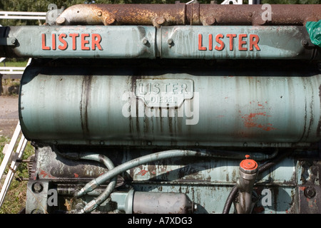 Un vieux moteur diesel Lister Banque D'Images