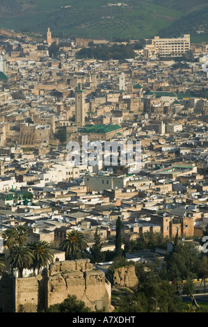 Maroc, Fes : Fes El Bali, Fes (vieux), le matin sur la ville à partir de la forteresse de Borj Sud Banque D'Images