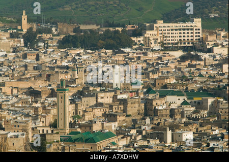 Maroc, Fes : Fes El Bali, Fes (vieux), le matin sur la ville à partir de la forteresse de Borj Sud Banque D'Images