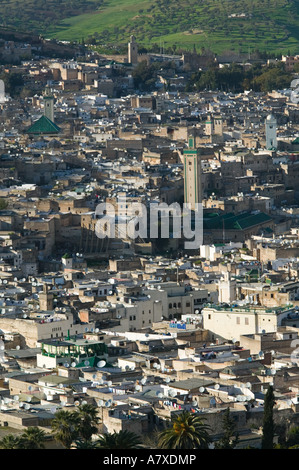 Maroc, Fes : Fes El Bali, Fes (vieux), la fin de l'après-midi Ville vue depuis la forteresse de Borj Sud Banque D'Images