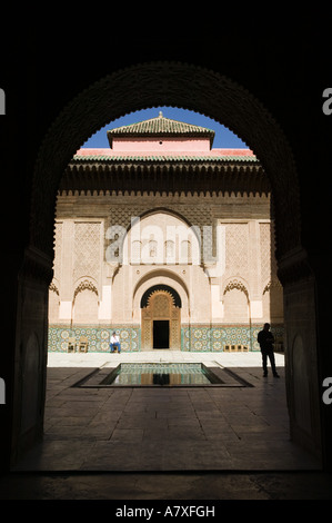 Maroc, Marrakech : Ali Ben Youssef Madersa Theological College (b.1565) Cour Banque D'Images
