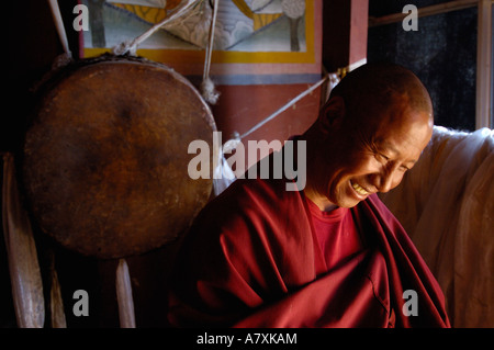 Moine de Songzhanling monastère. Zhongdian. La préfecture autonome tibétaine de Xian de dêqên. La province du Yunnan. Chine Banque D'Images