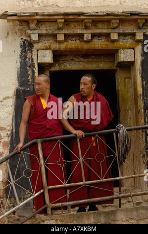 Les moines du monastère de Songzhanling. Zhongdian. La préfecture autonome tibétaine de Xian de dêqên. La province du Yunnan. Chine Banque D'Images